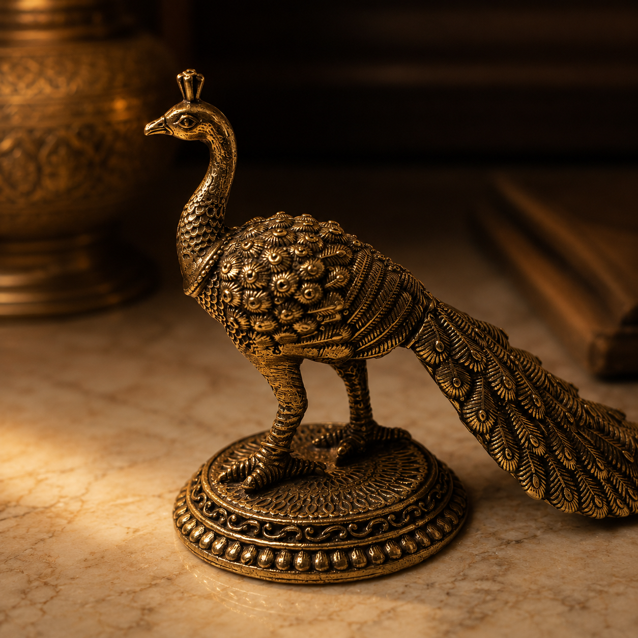 Mayura — Brass Peacock