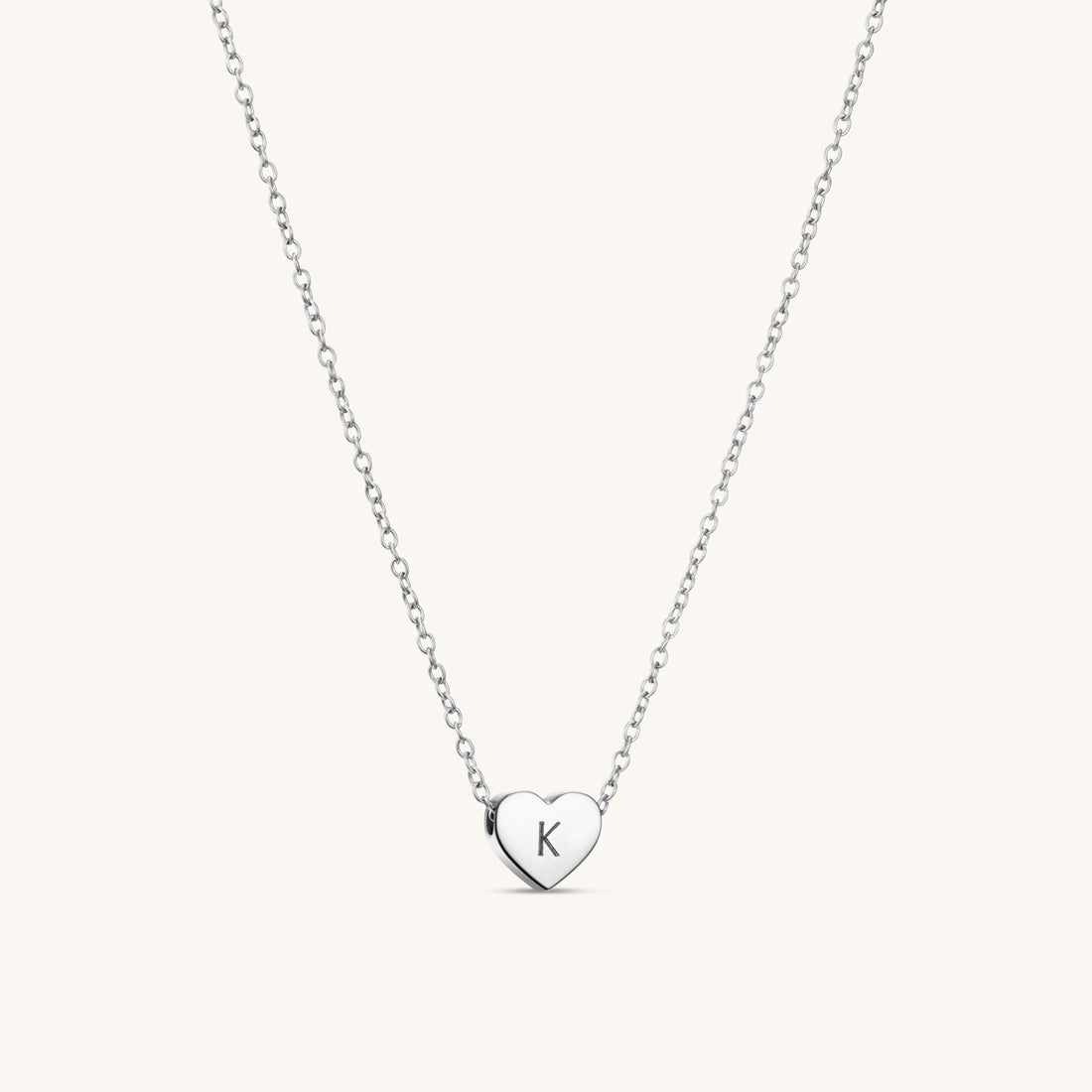 Amo Heart Necklace in Silver