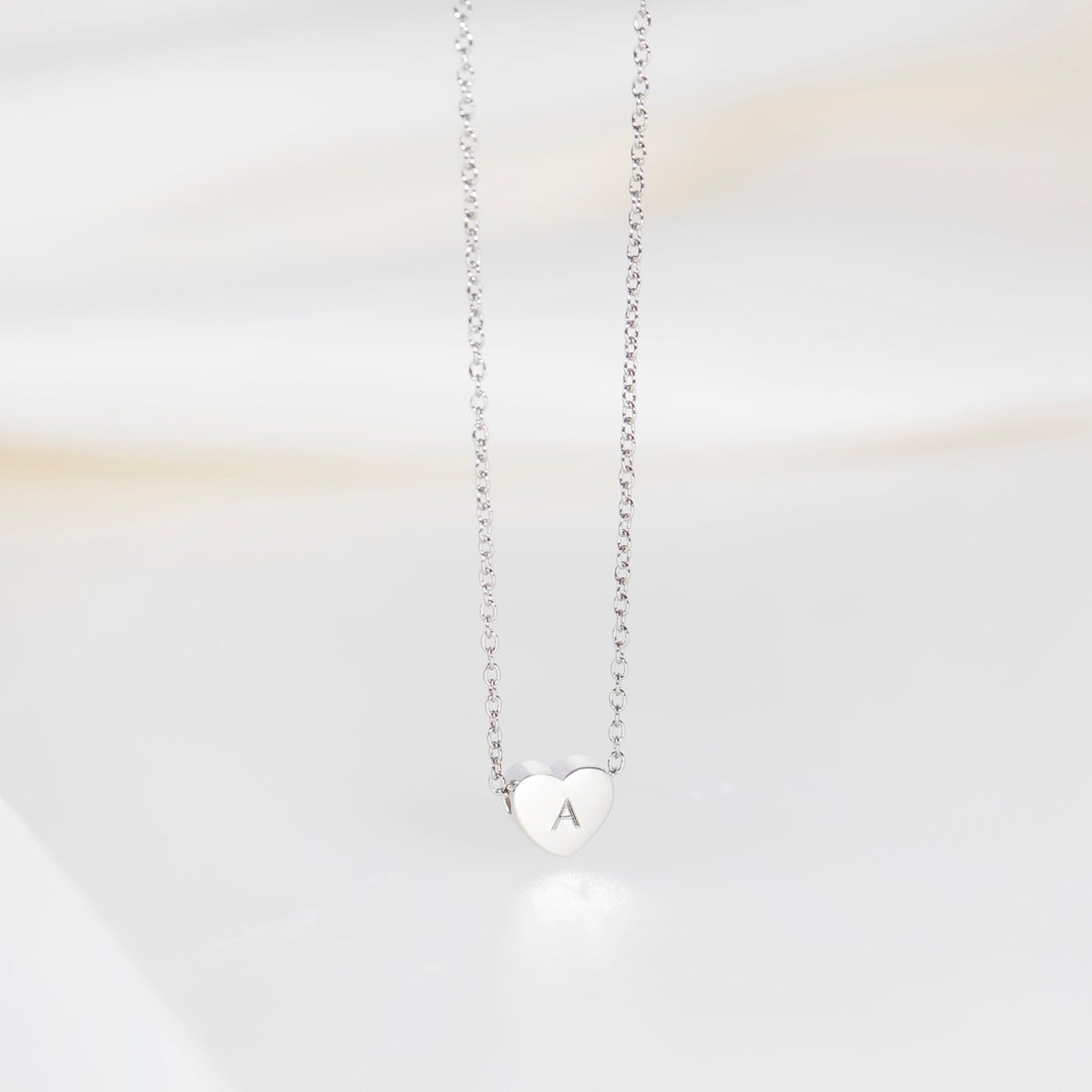 Amo Heart Necklace in Silver