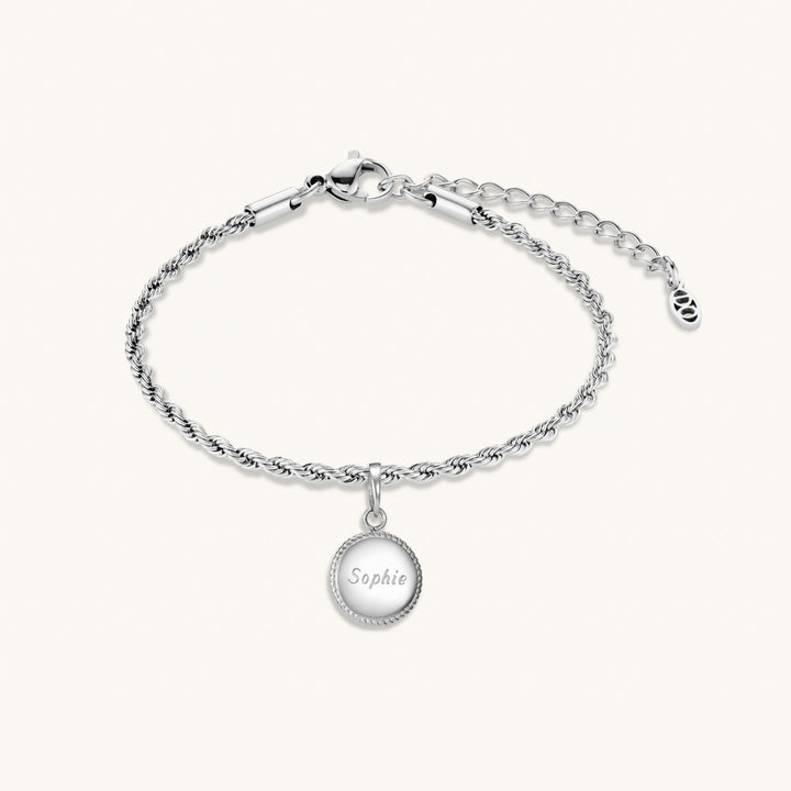 Beaded Circle Bracelet Silver