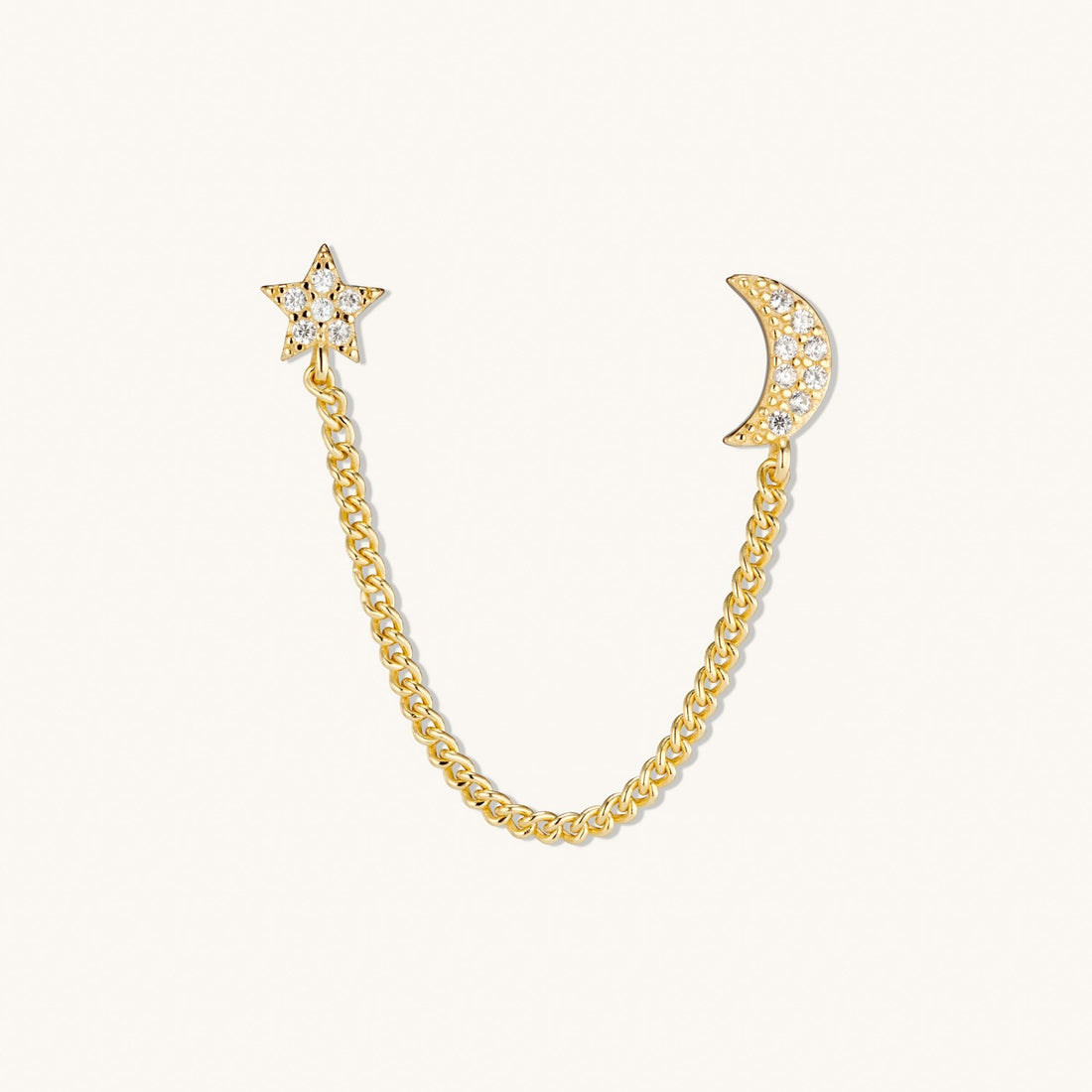 Celestial Link Stud Gold Earring