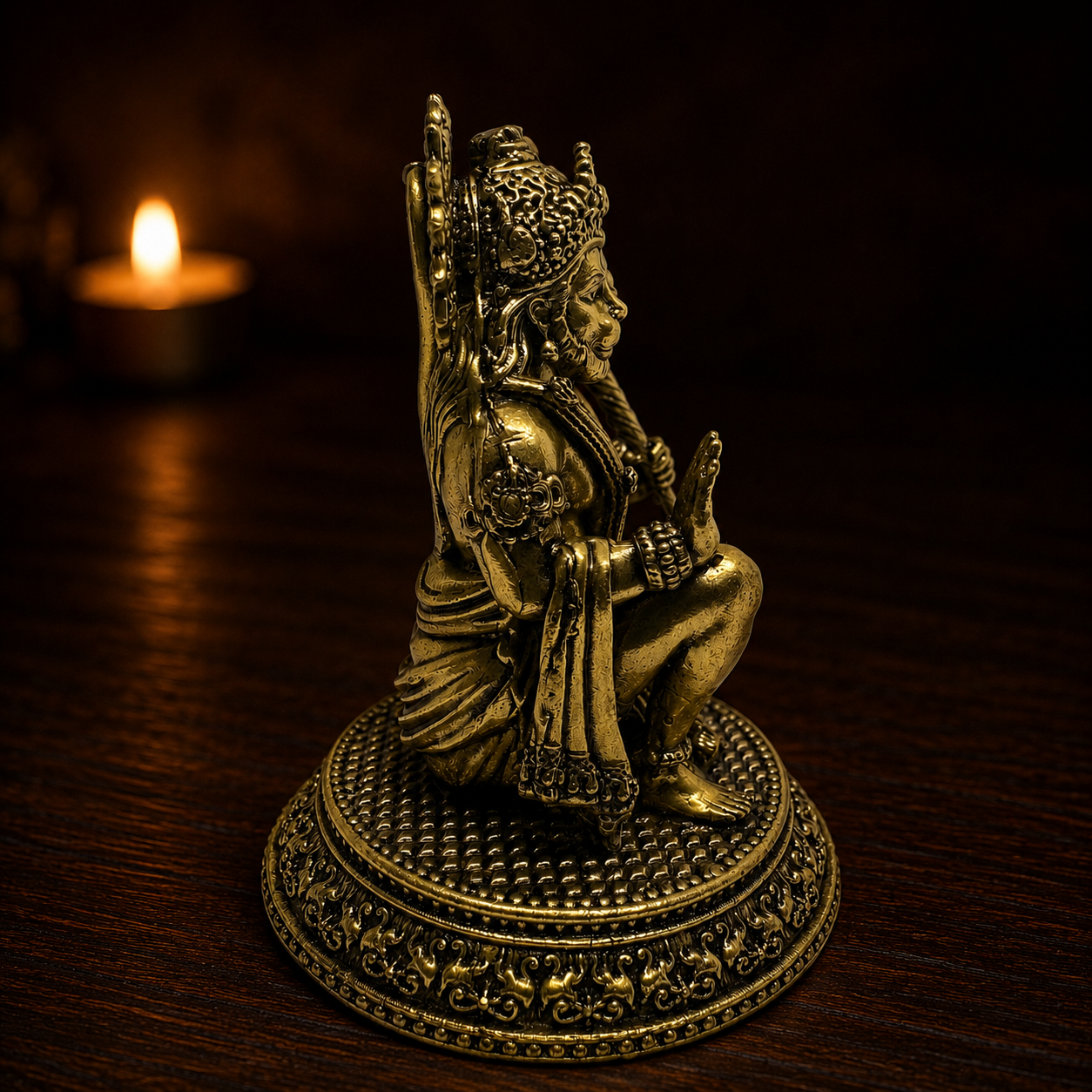 Sankat Mochan — Brass Hanuman, Seated Form