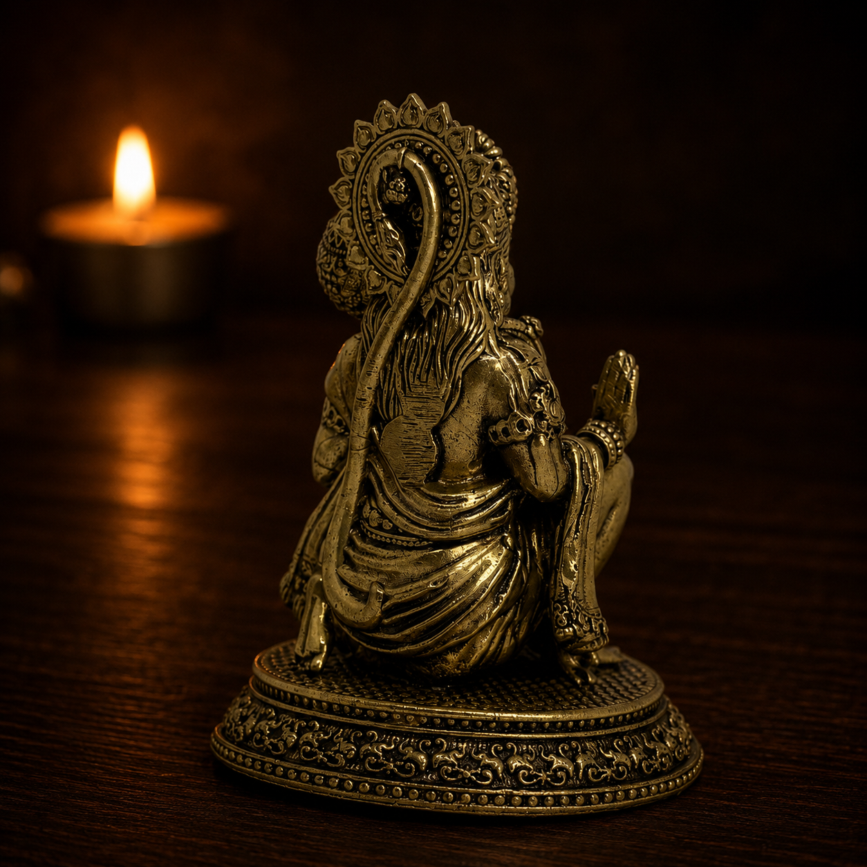 Sankat Mochan — Brass Hanuman, Seated Form