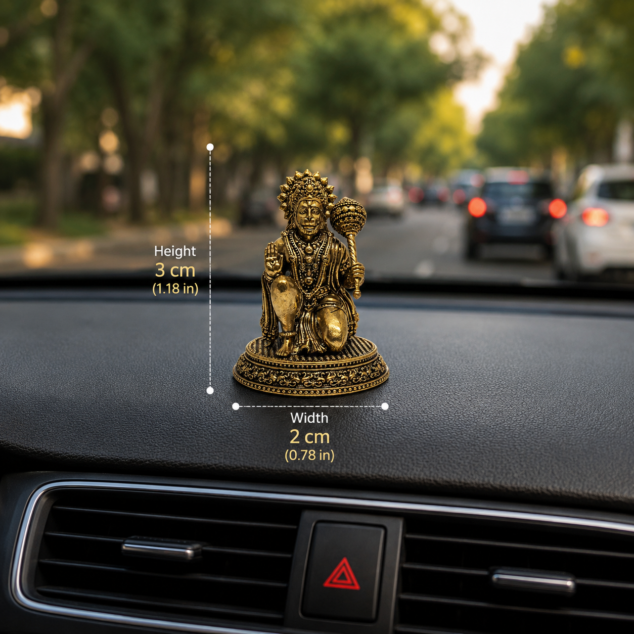 Sankat Mochan — Brass Hanuman, Seated Form