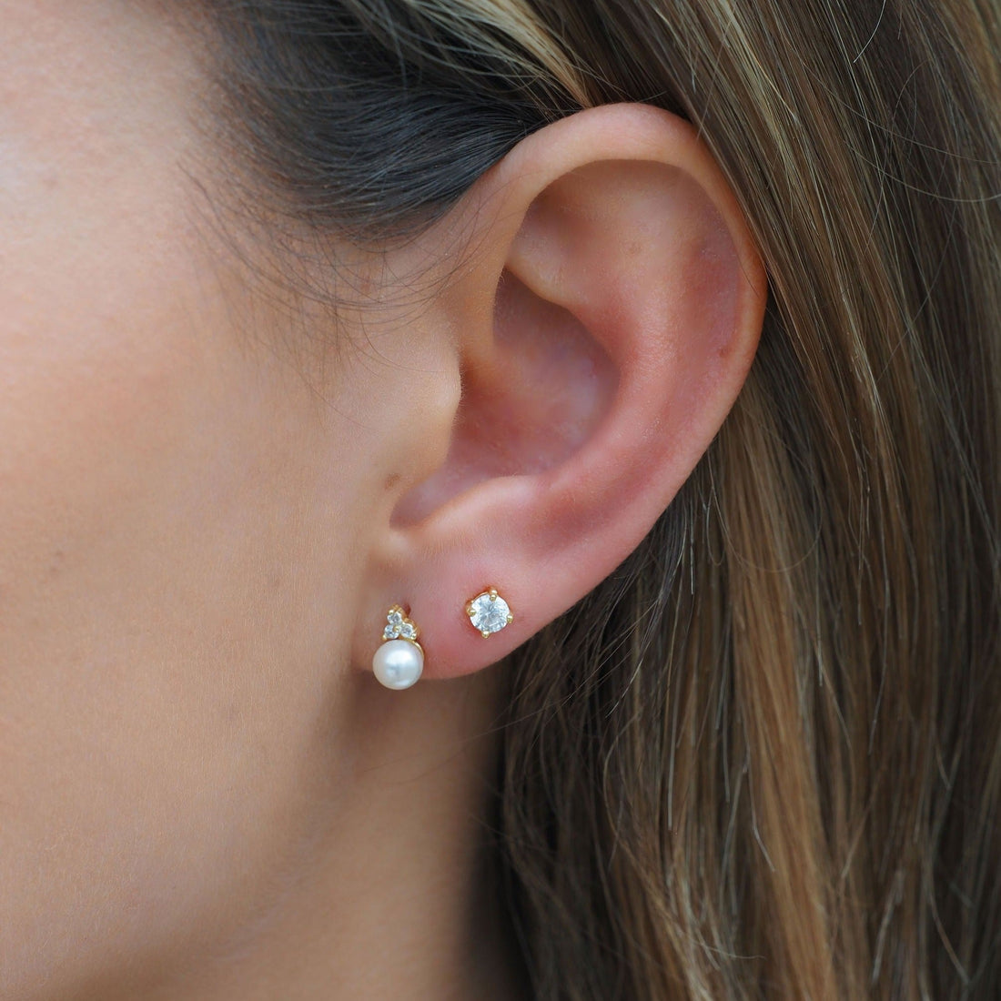 Diamond Stud Earring in Gold