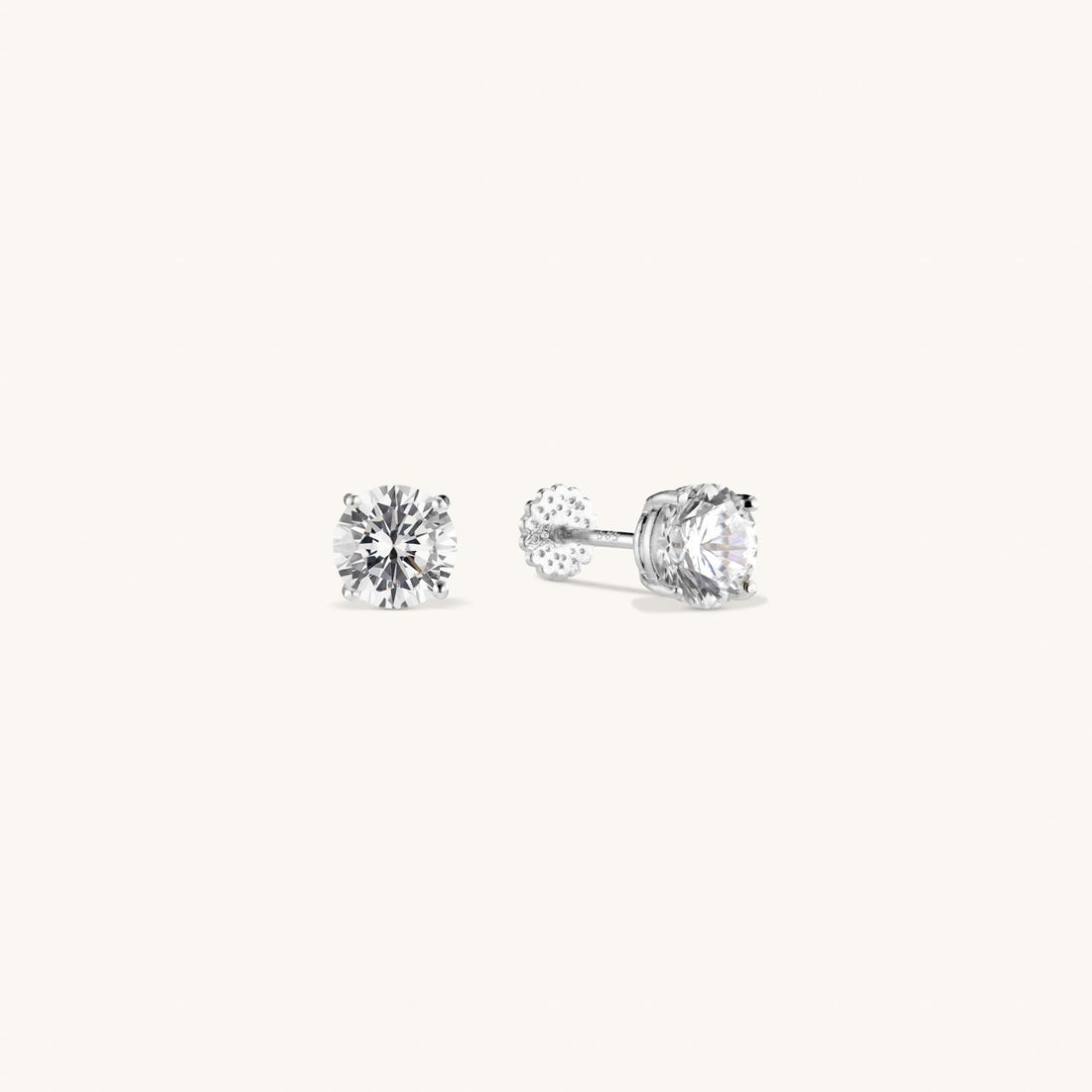 Diamond Stud Earring in Silver