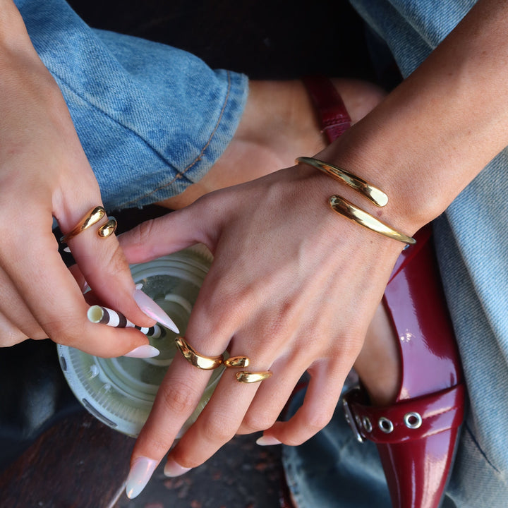 Dome Cuff Bracelet Gold
