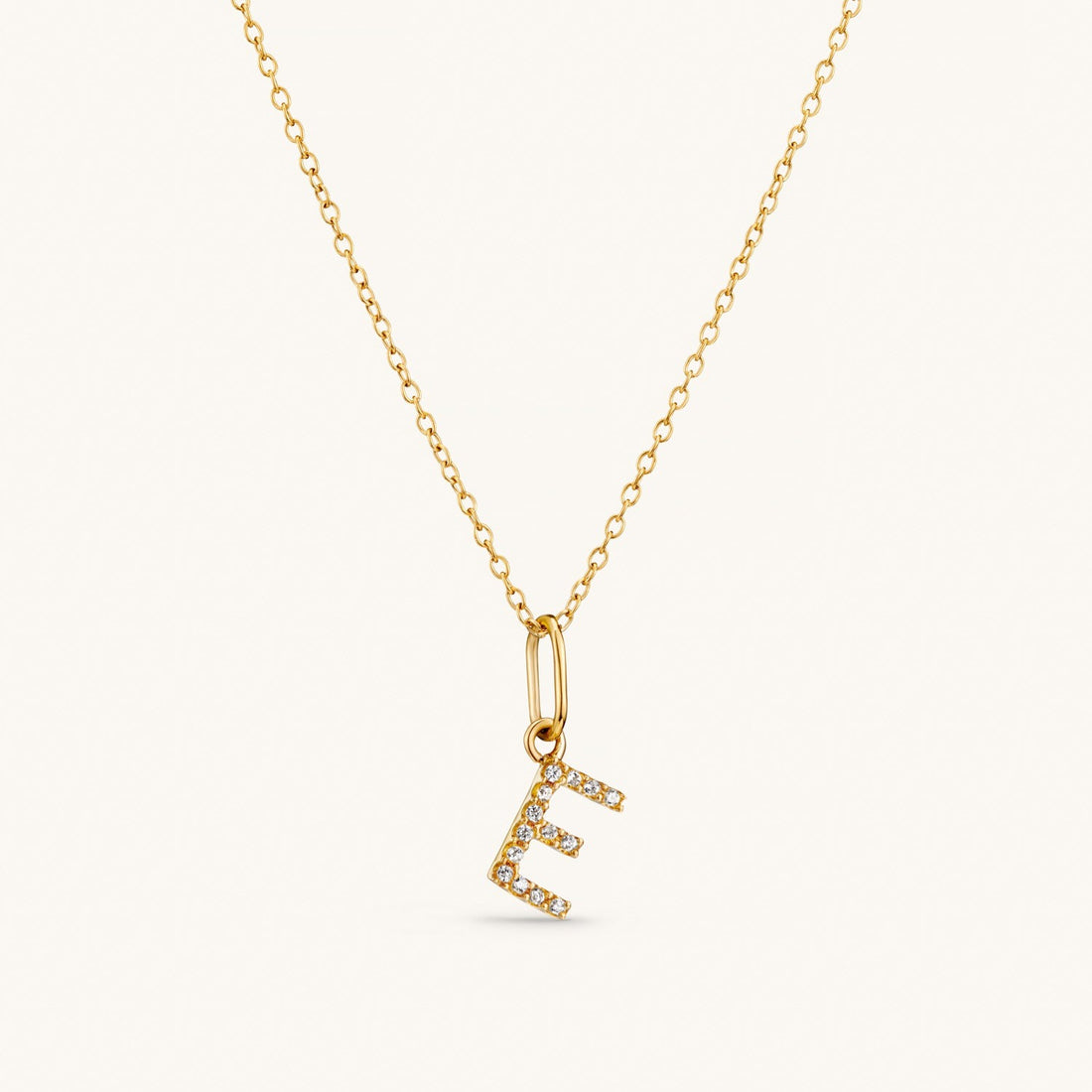 E Crystal Initial Necklace