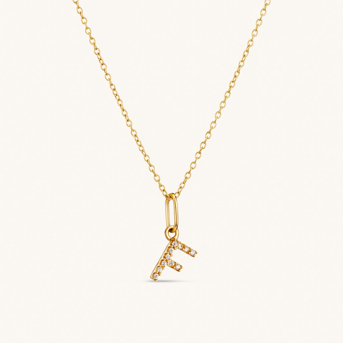 F Crystal Initial Necklace