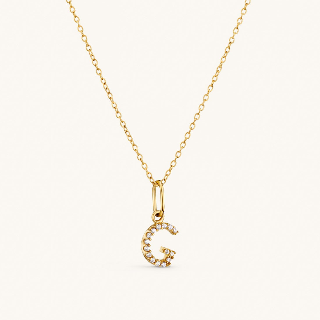 G Crystal Initial Necklace