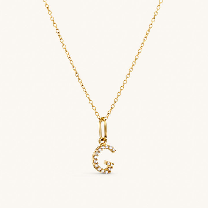 G Crystal Initial Necklace