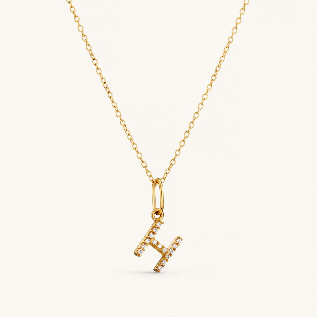 H Crystal Initial Necklace