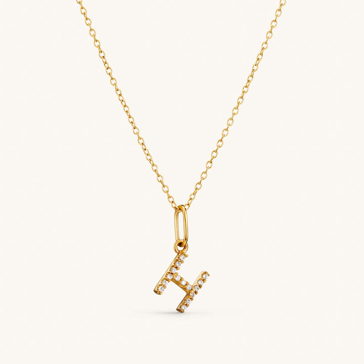 H Crystal Initial Necklace