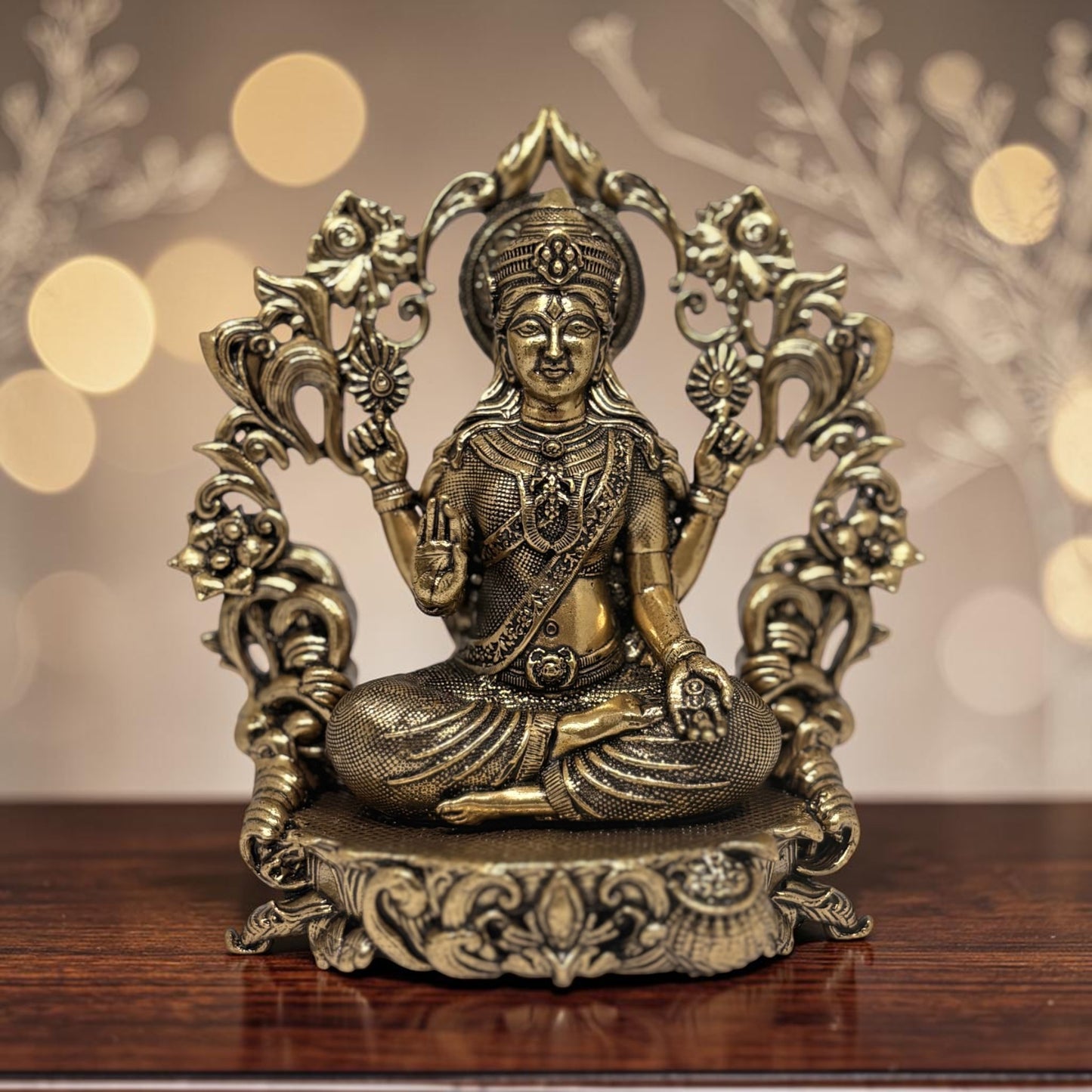 Mahalakshmi — Brass Lakshmi with Ornate Frame