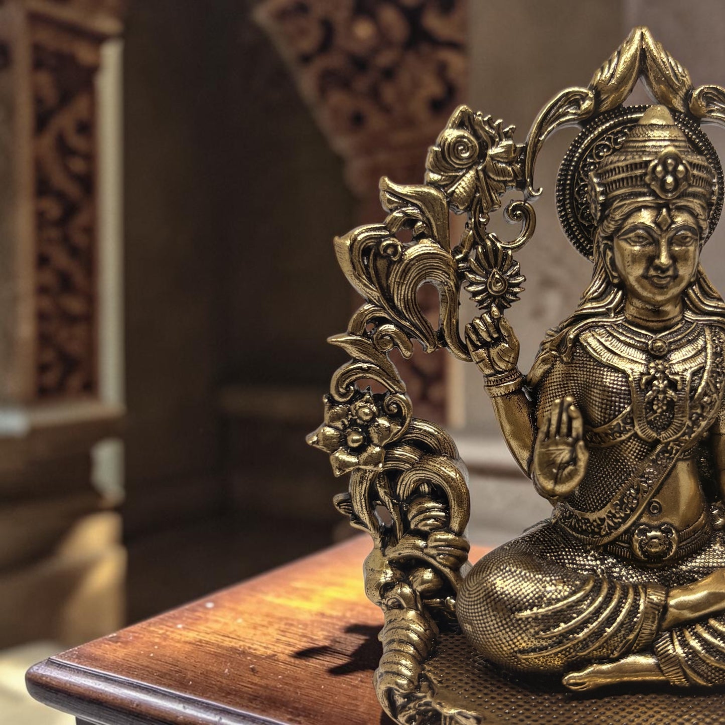 Mahalakshmi — Brass Lakshmi with Ornate Frame