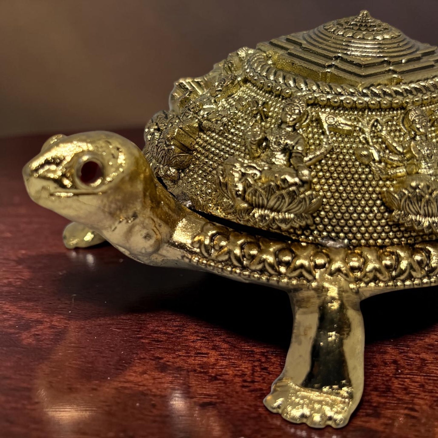 Kurma Shri — Brass Tortoise with Lakshmi & Sri Yantra