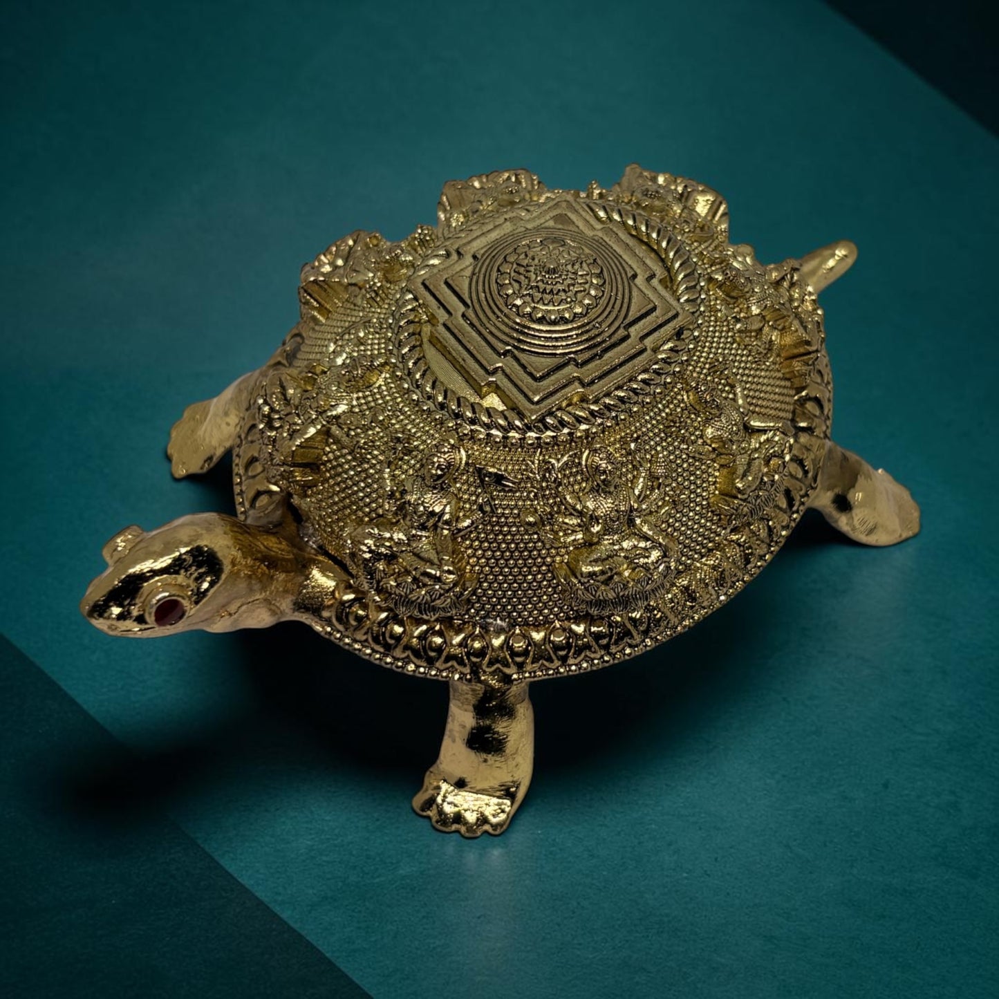 Kurma Shri — Brass Tortoise with Lakshmi & Sri Yantra