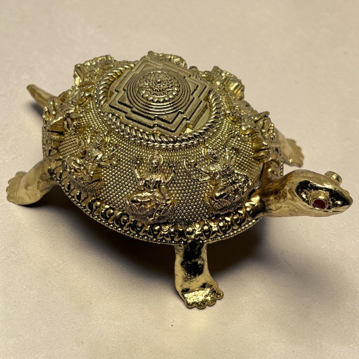 Kurma Shri — Brass Tortoise with Lakshmi & Sri Yantra