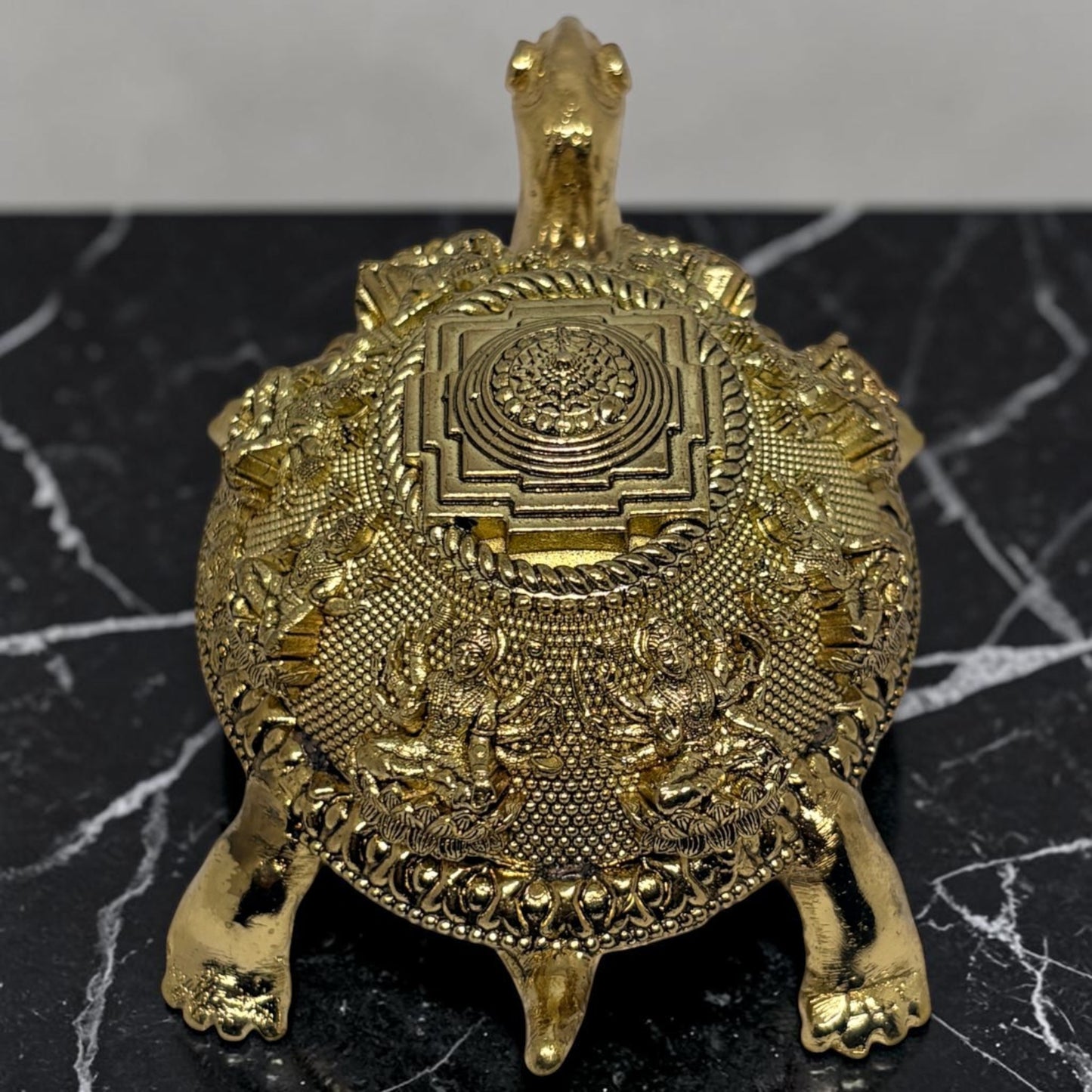 Kurma Shri — Brass Tortoise with Lakshmi & Sri Yantra