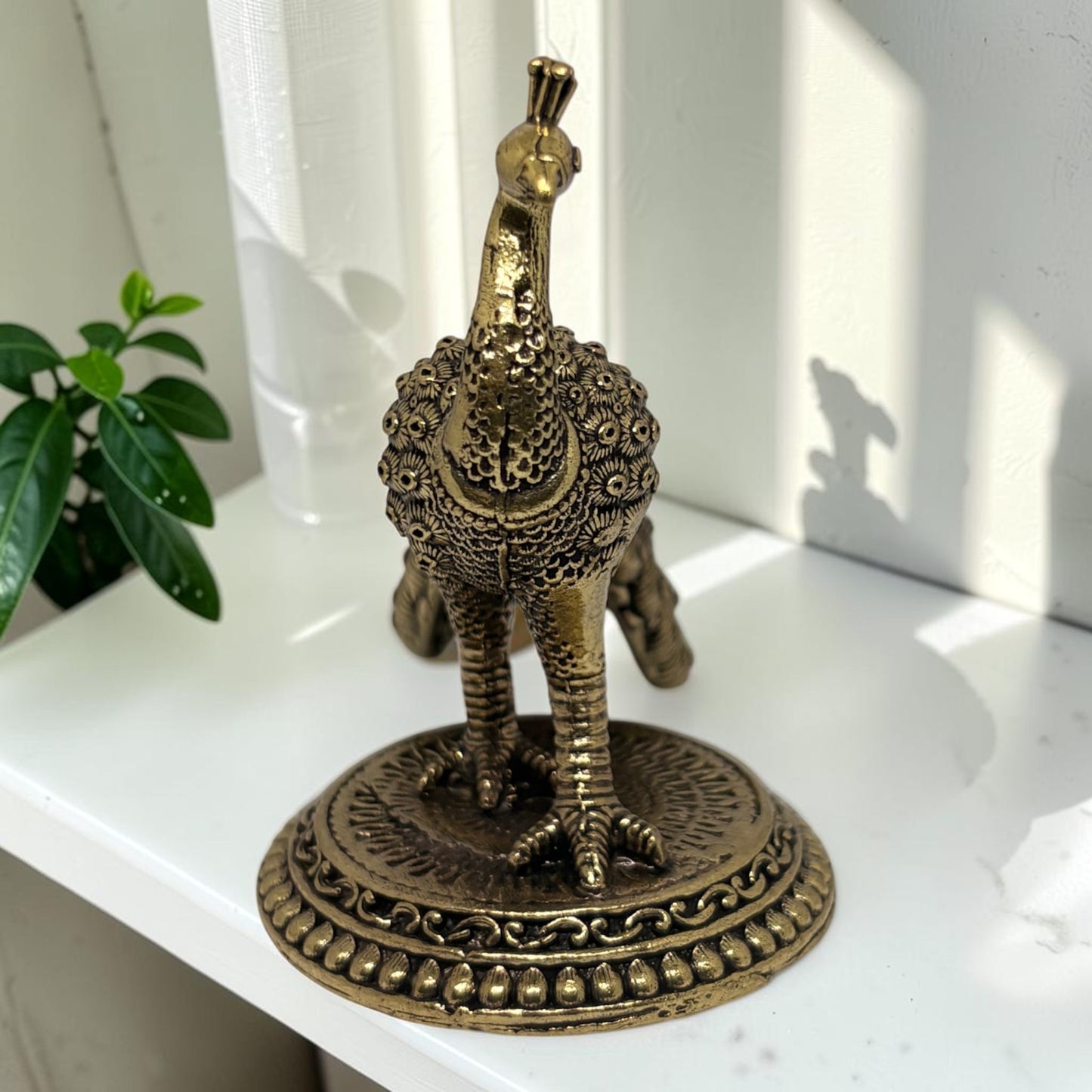 Mayura — Brass Peacock
