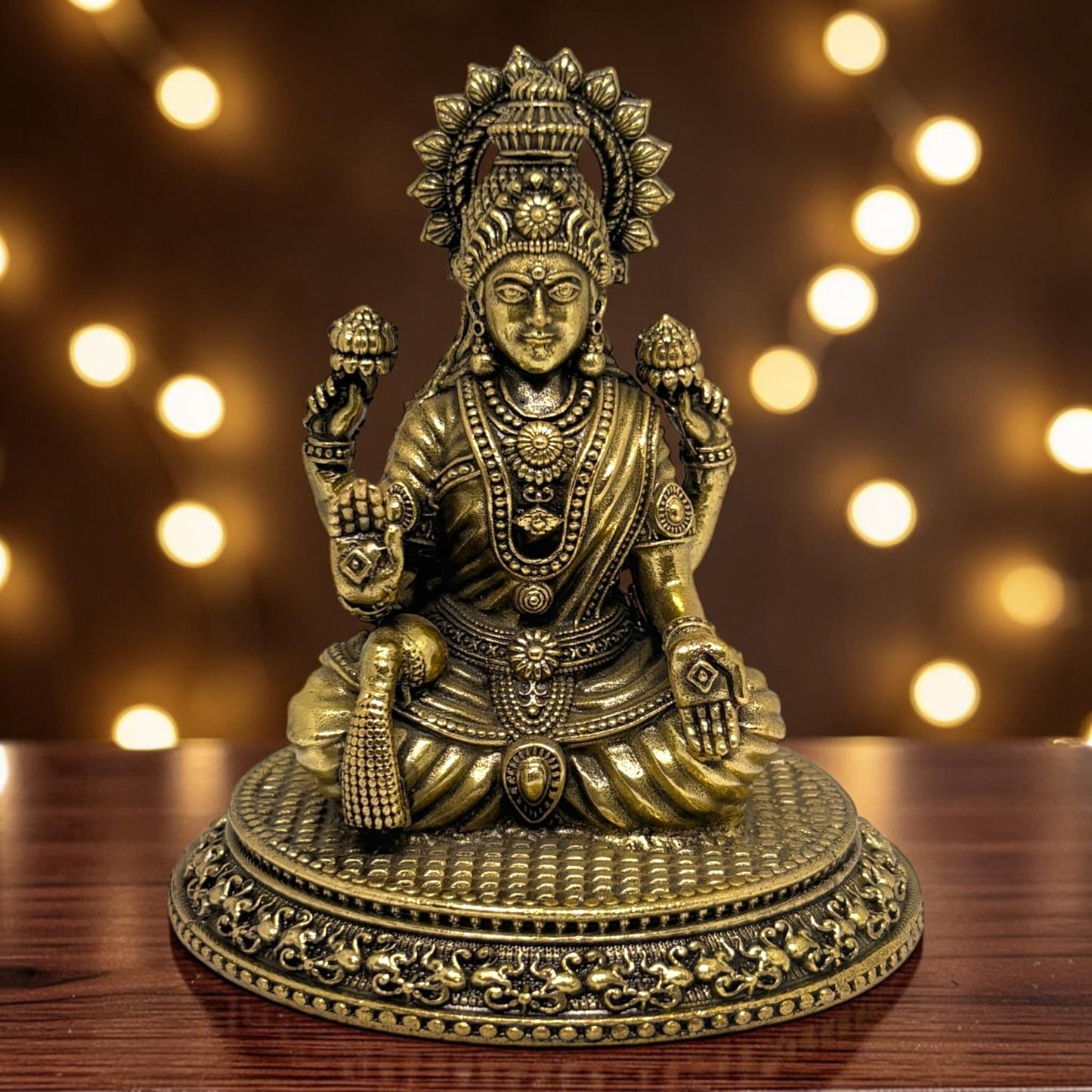 Shri — Brass Lakshmi, Seated Form