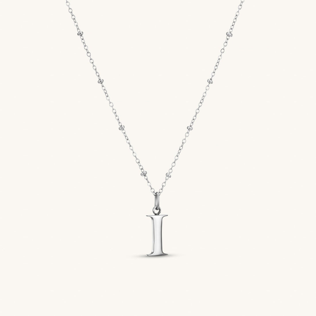 I Initial Necklace In Silver