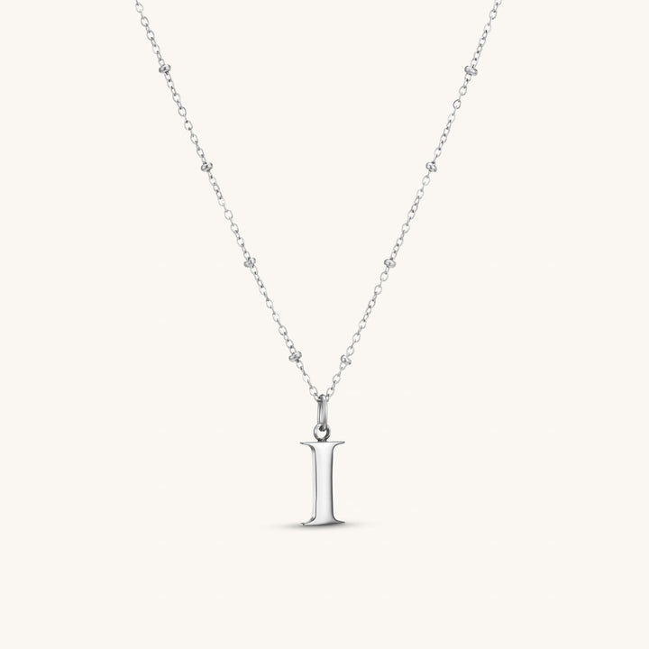 I Initial Necklace In Silver