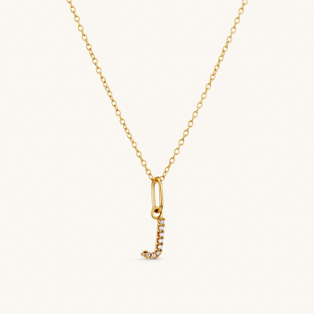 J Crystal Initial Necklace