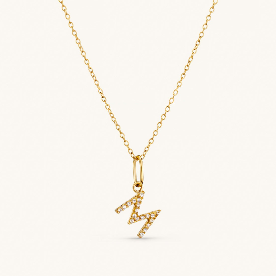 M Crystal Initial Necklace