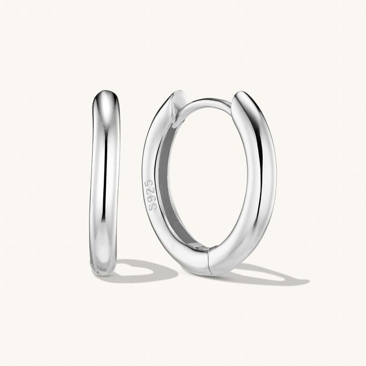 Medium Bold Hoops in Silver