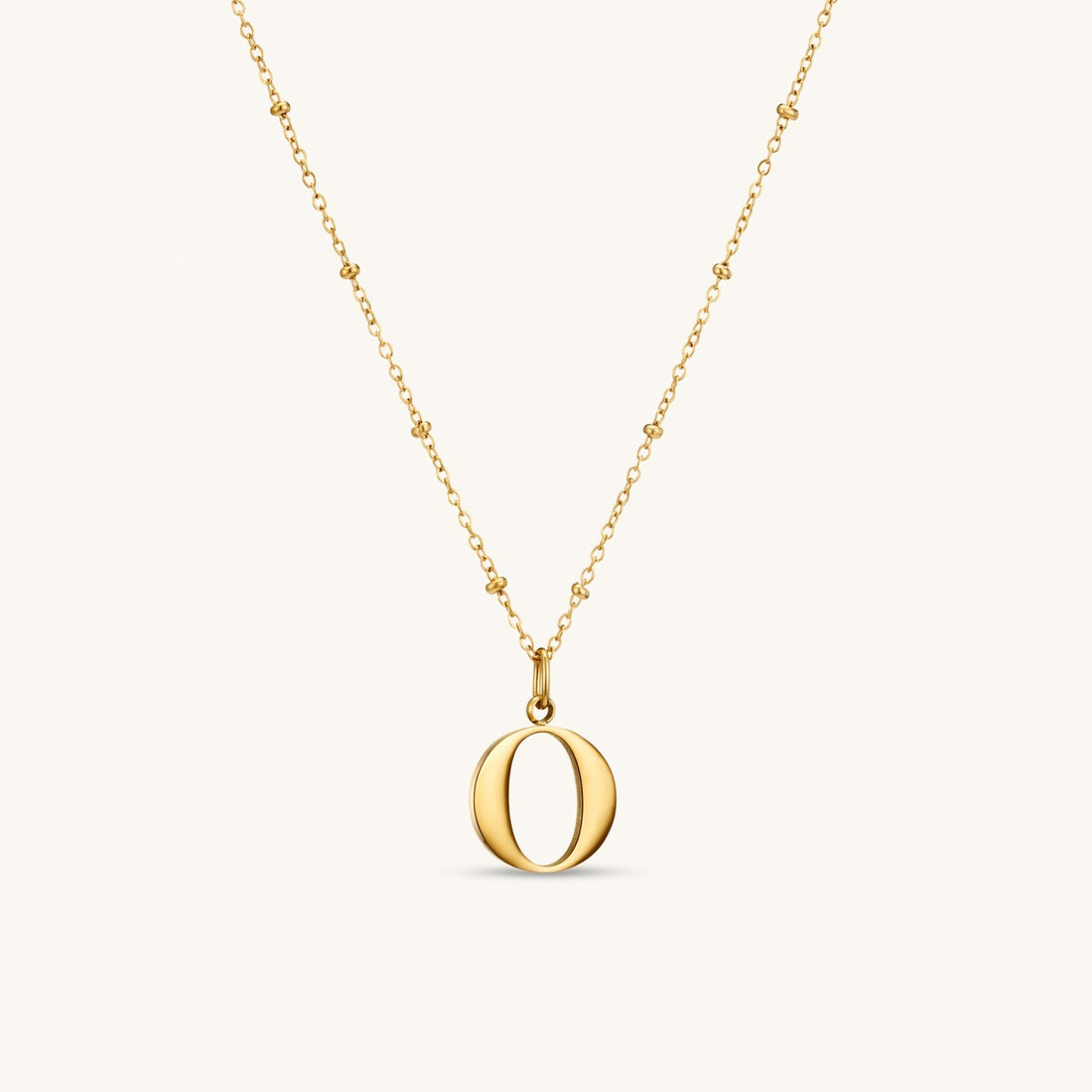 O Initial Necklace In Gold
