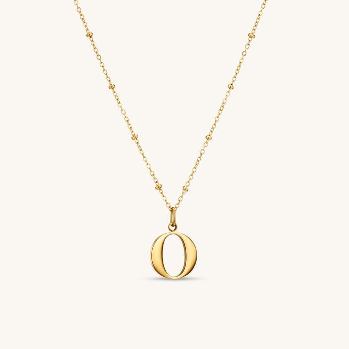 O Initial Necklace In Gold
