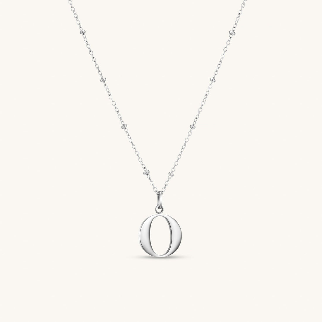 O Initial Necklace In Silver