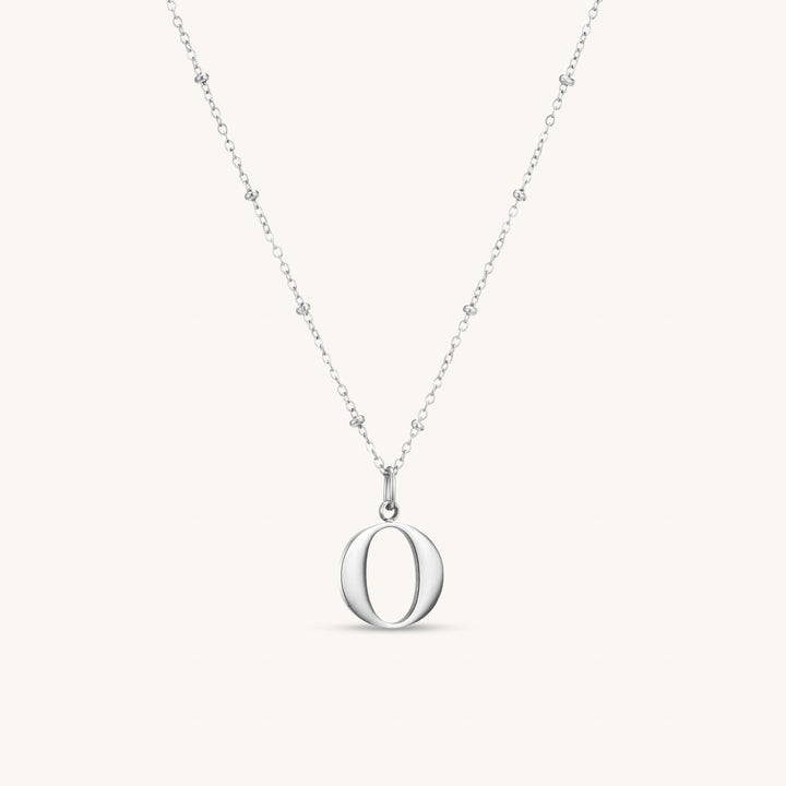 O Initial Necklace In Silver