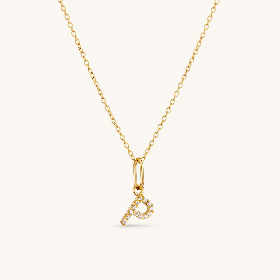 P Crystal Initial Necklace