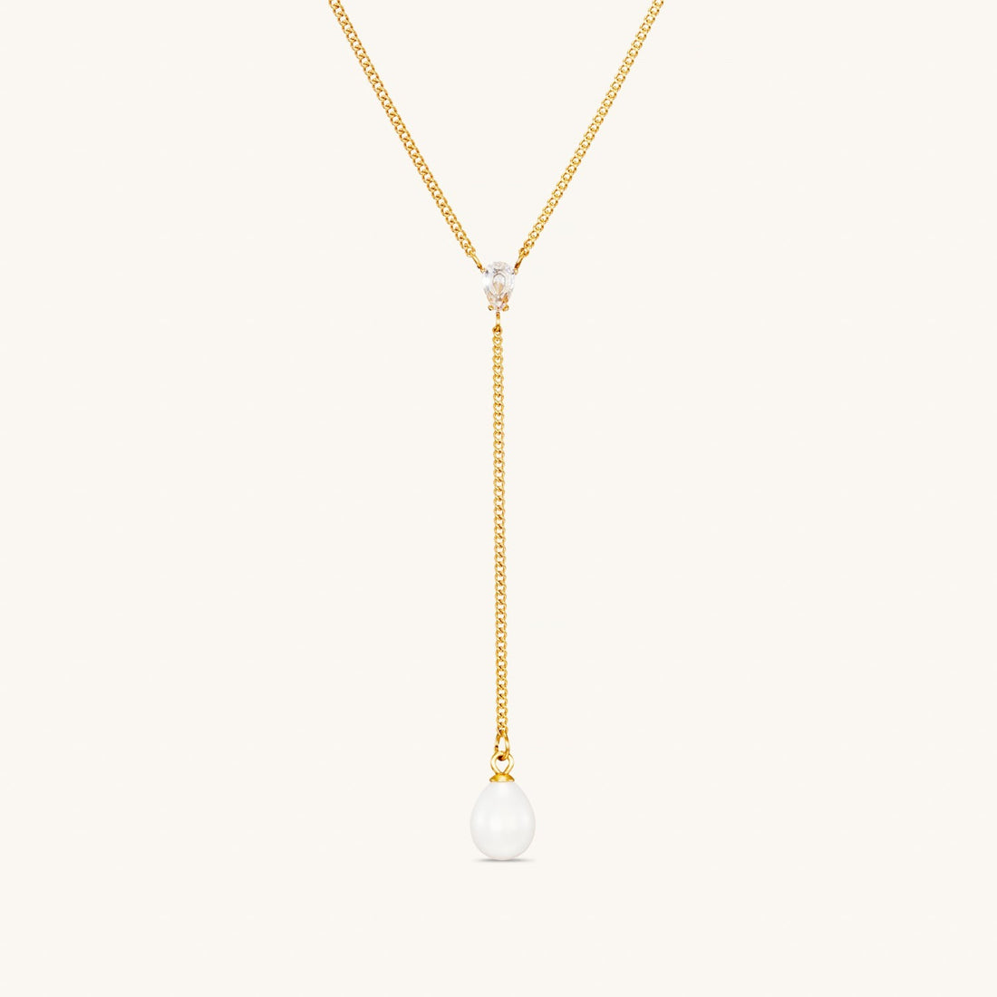 Pearl Drop Necklace Gold