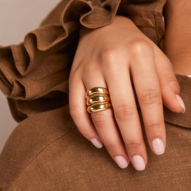 Polished Triple Domed Ring