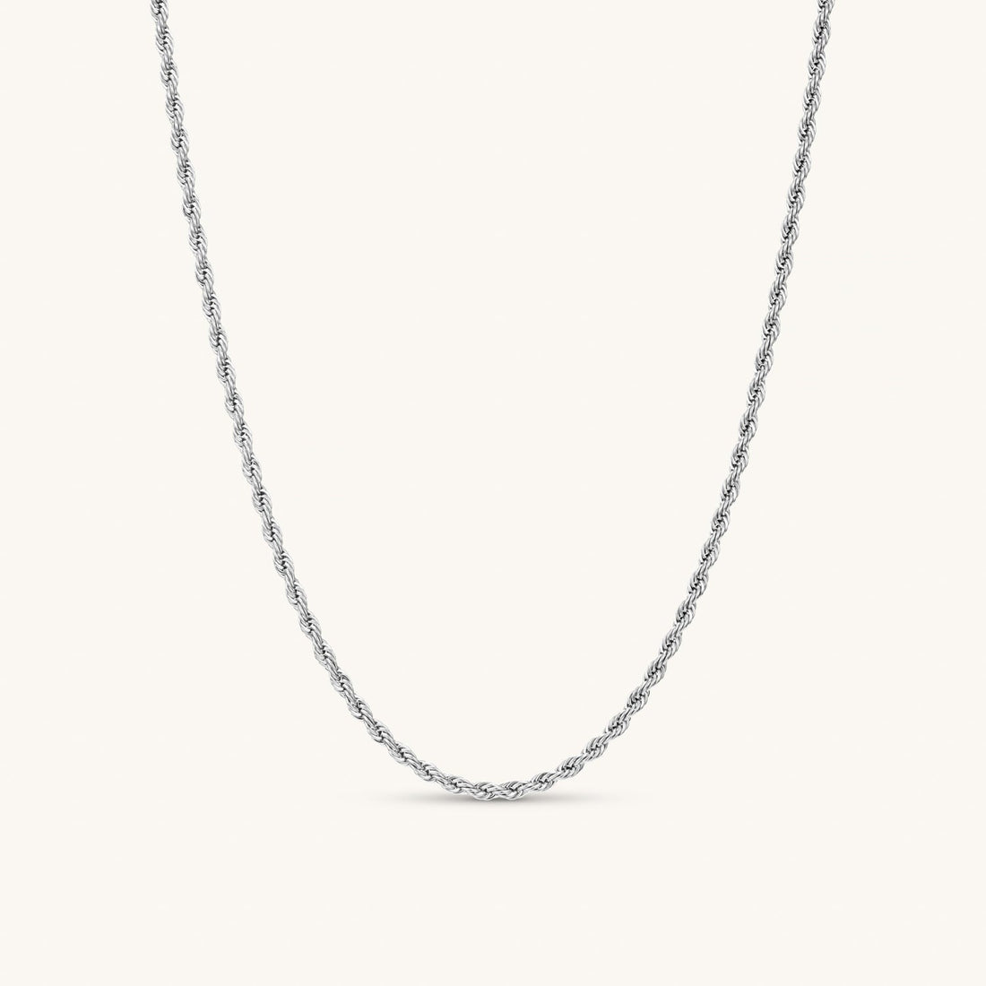 Rope Chain Necklace In Silver