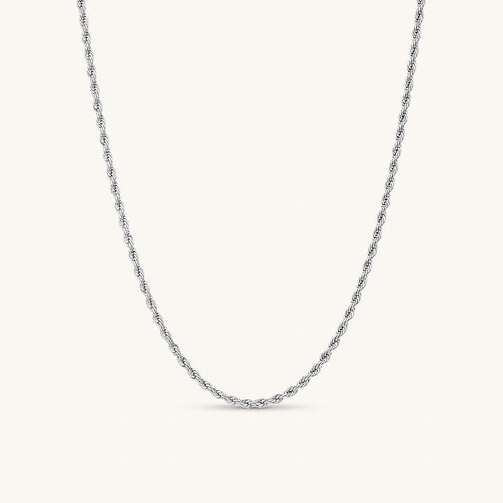 Rope Chain Necklace In Silver