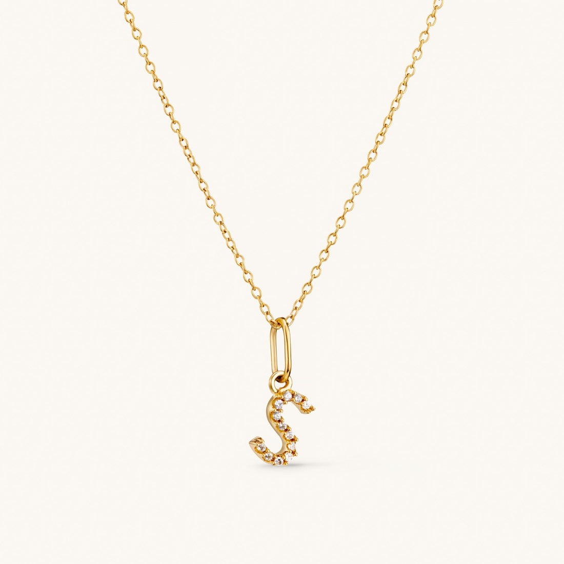 S Crystal Initial Necklace