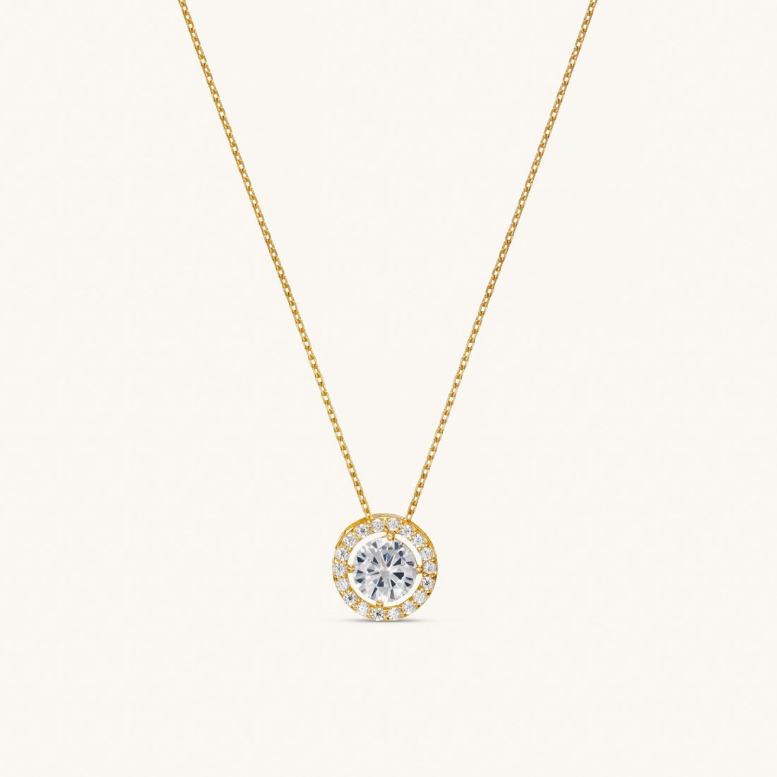 Solid Gold Crystal Sphere Pendant