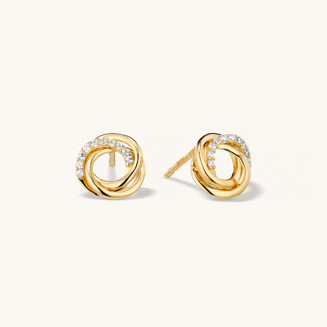 Solid Gold Eternity Stud Earrings