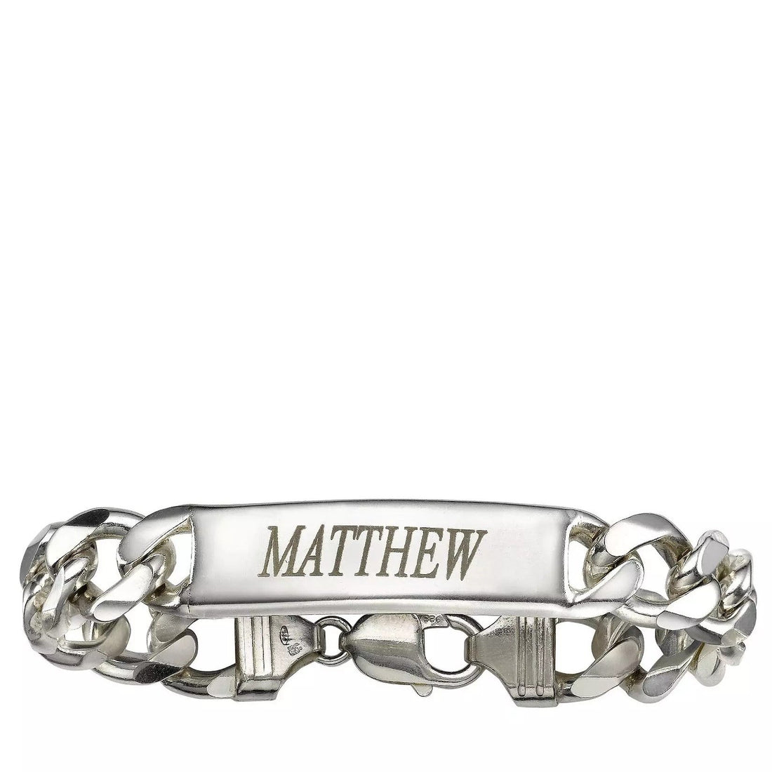 Sterling Silver Mens ID Bracelet