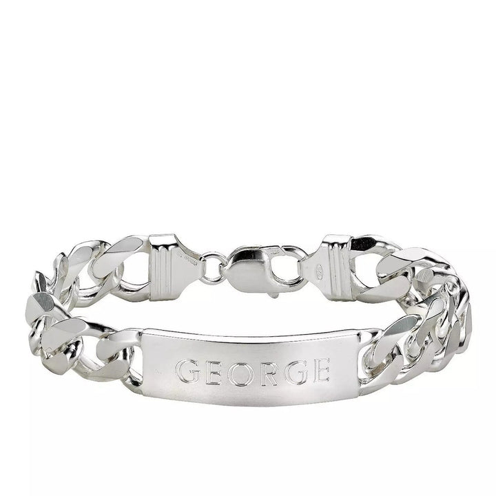 Sterling Silver Mens ID Bracelet