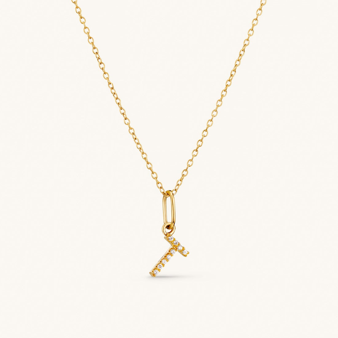 T Crystal Initial Necklace