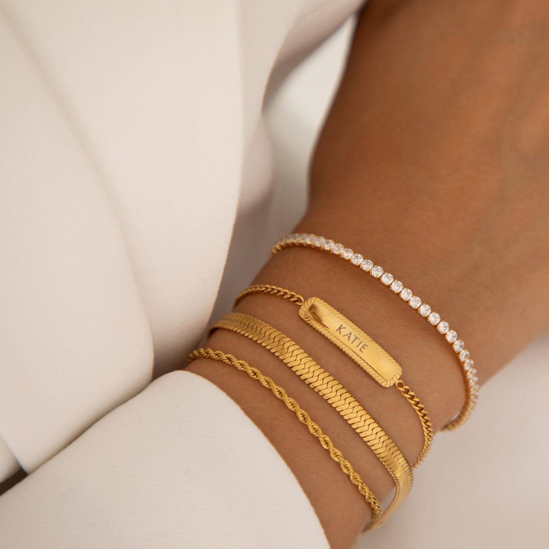 Tennis Chain Bracelet in Gold
