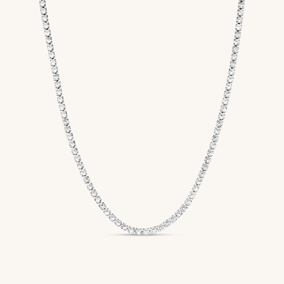 Tennis Necklace in Silver