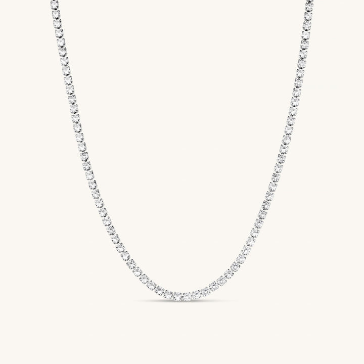 Tennis Necklace in Silver