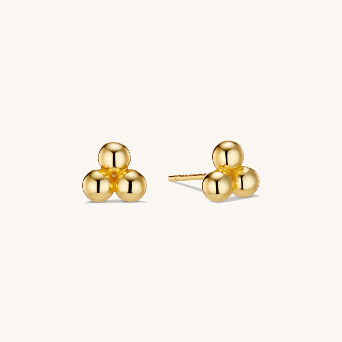 Trinity Sphere Studs In Gold
