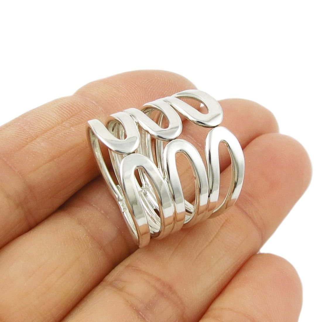 Wide Sterling Silver Cocktail Ring